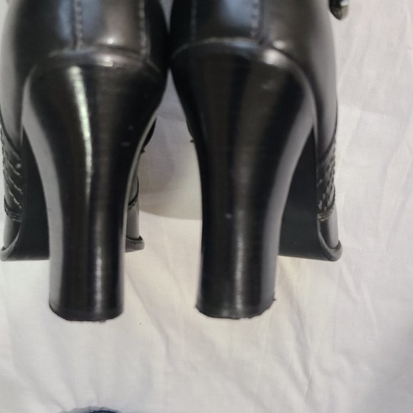 Harley Davidson Black Motorcycle Boots with Side Zip & 4" High Heel - Size 7 - Picture 9 of 15